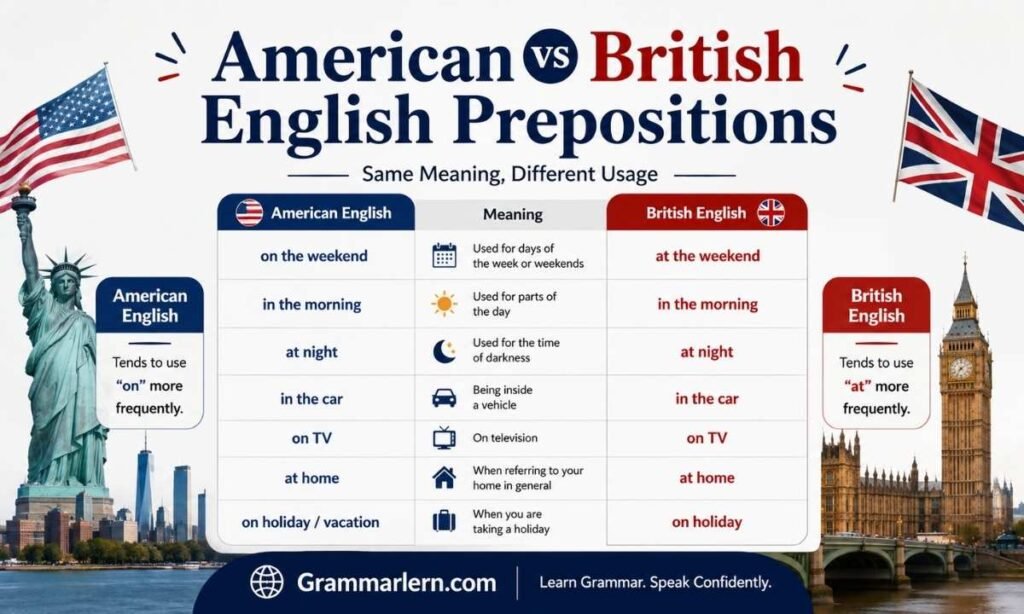 American vs British English Prepositions