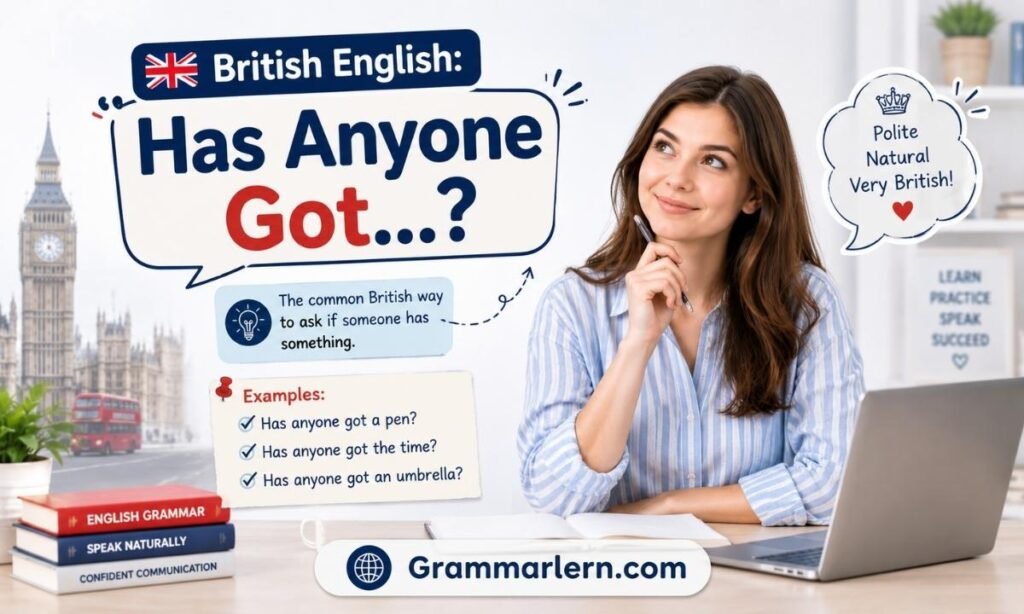 British English: "Has Anyone Got...?"