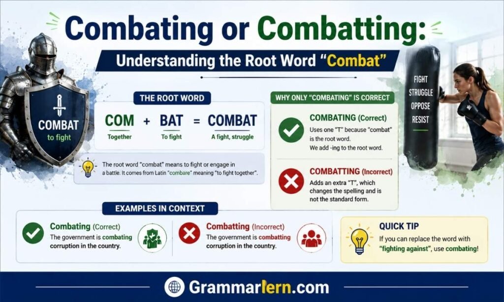 Combating or Combatting: Understanding the Root Word "Combat"