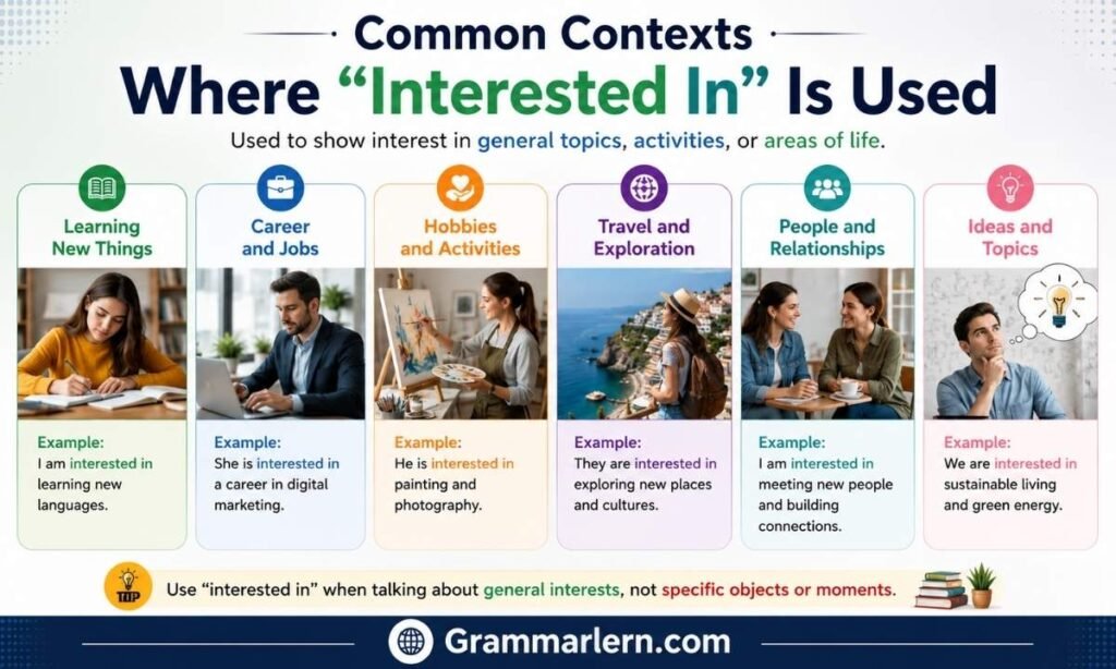 Common Contexts Where "Interested In" Is Used