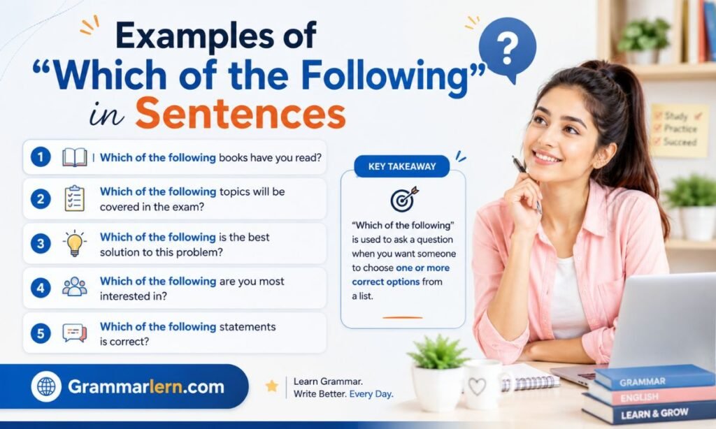 Examples of "Which of the Following" in Sentences