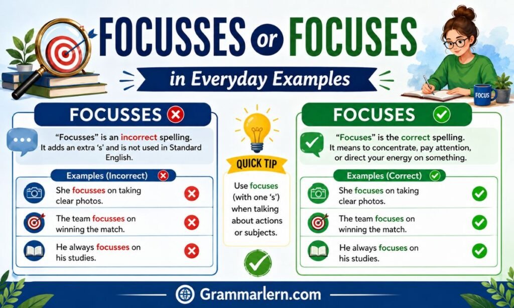 Focusses or Focuses in Everyday Examples