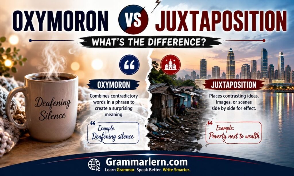 Oxymoron vs Juxtaposition