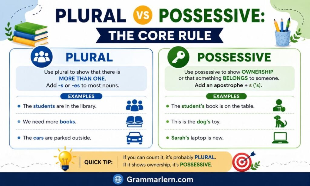 Plural vs Possessive: The Core Rule