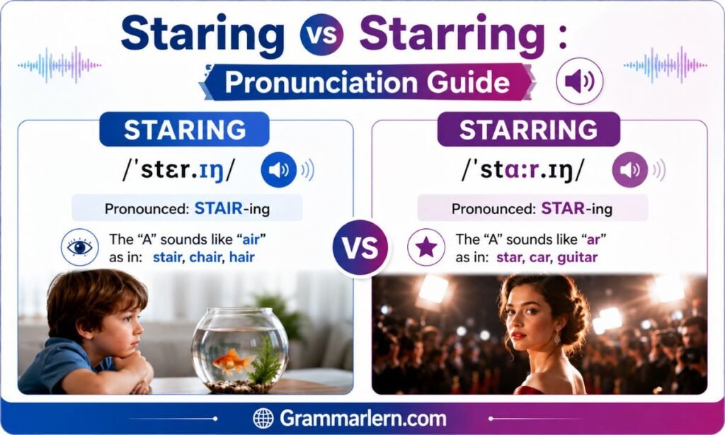 Staring vs Starring : Pronunciation Guide 