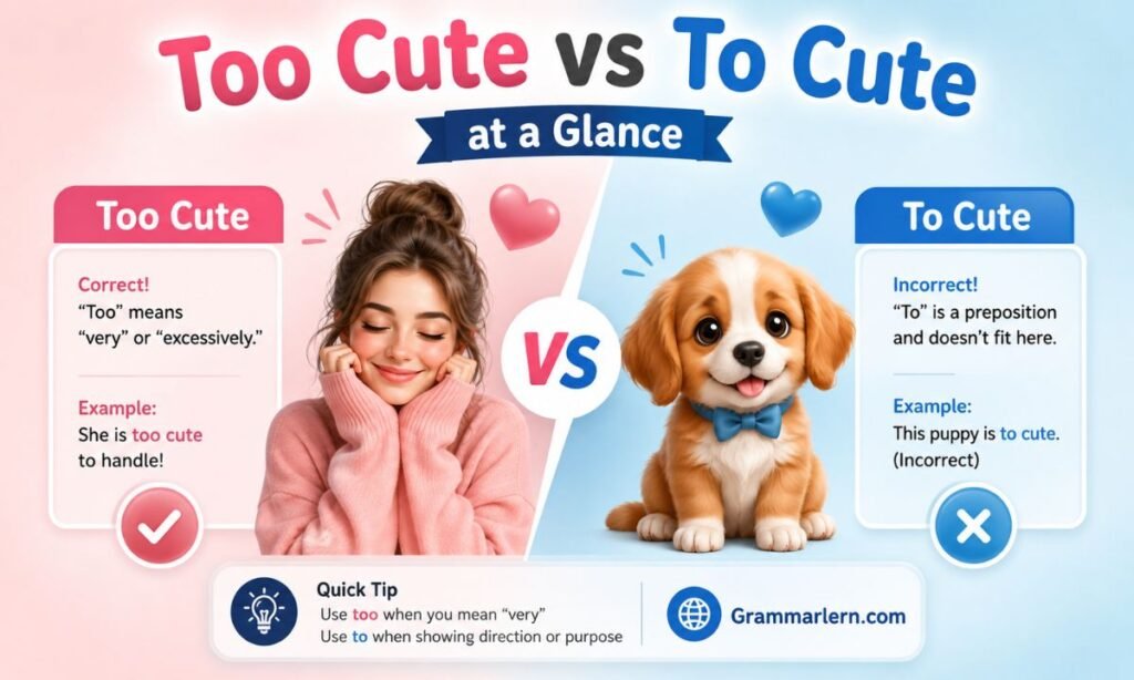 Too Cute vs To Cute at a Glance