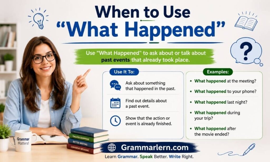 When to Use "What Happened"