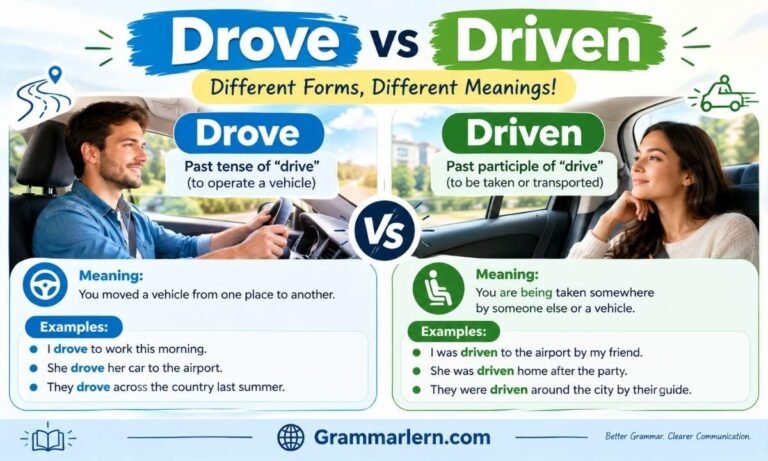 Drove vs Driven