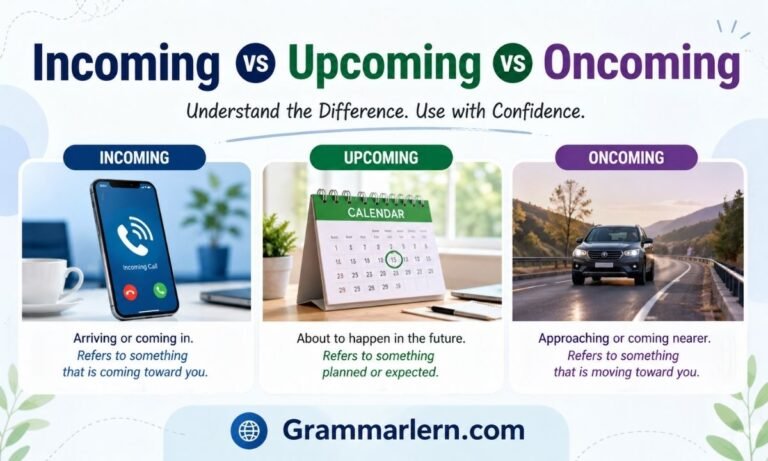 Incoming vs Upcoming vs Oncoming
