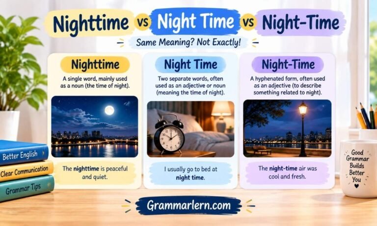 Nighttime vs Night Time vs Night-Time