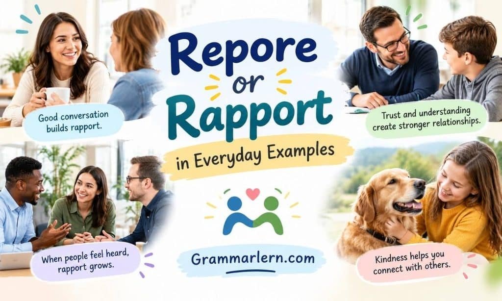 Repore or Rapport in Everyday Examples